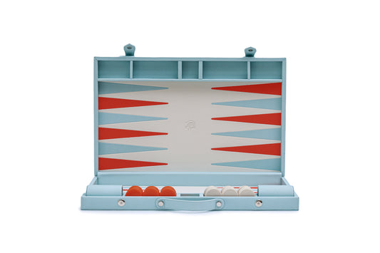 Backgammon Profesional Baby Blue / Beige